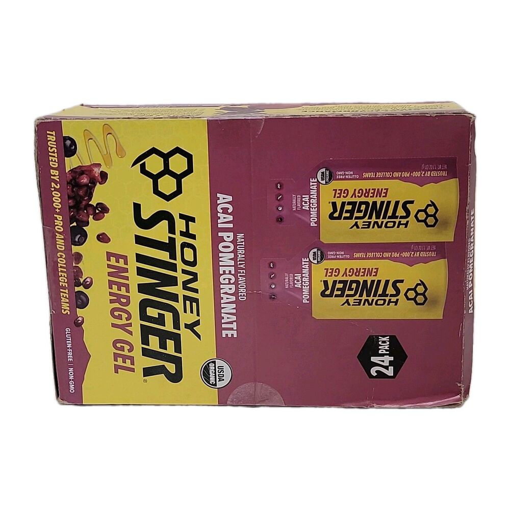 Honey Stinger Acari Pomegranate Energy Gels 24 Pack for Endurance Exp. 1/2027